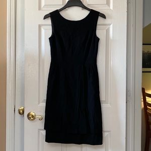 Rickie Freeman TERI JON Black Wool Sheath Sleeveless Dress
